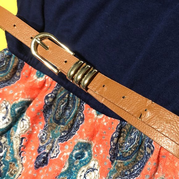 Style Rack Size M Black Pink & Blue Sleeveless with Belt Maxi Dress - Picture 4 of 7